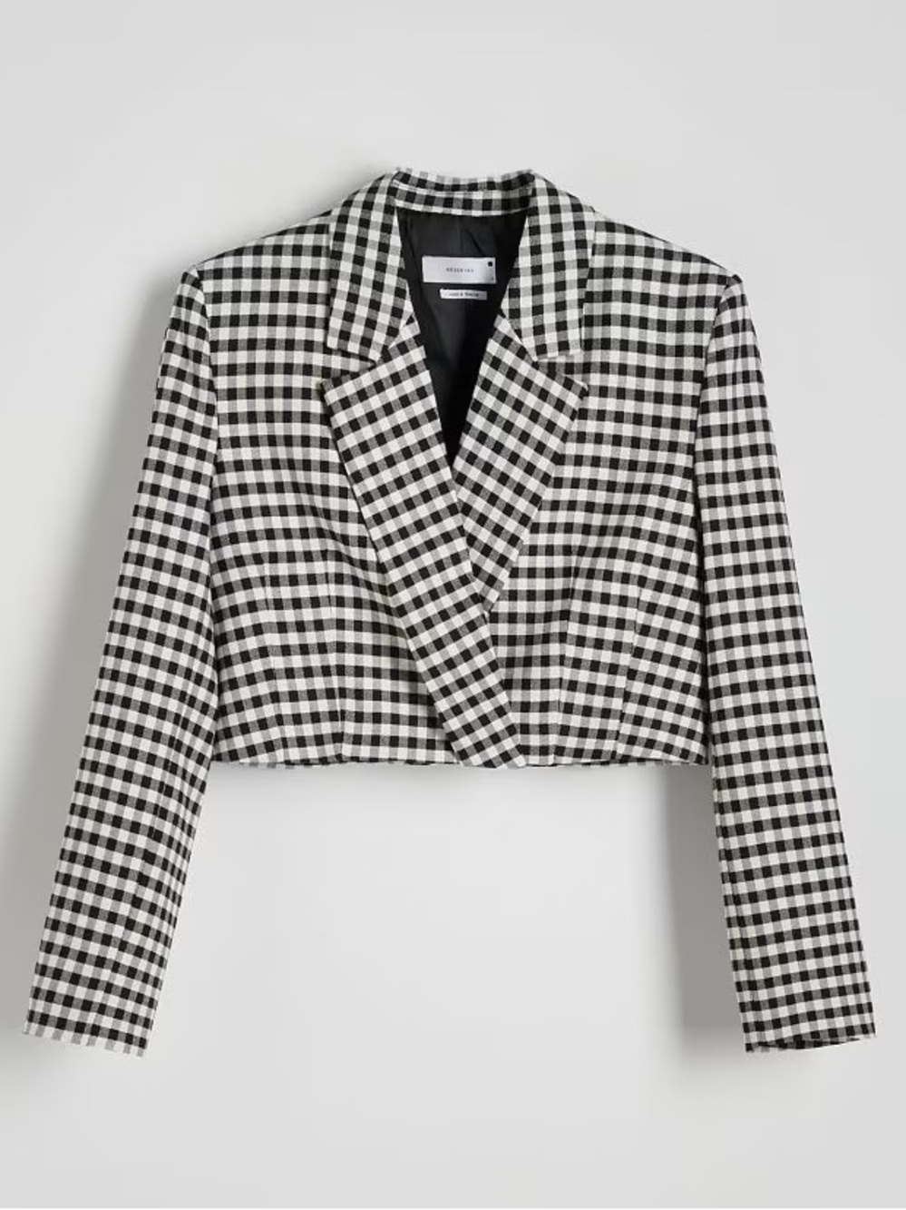 Reserved Gingham crop blazer